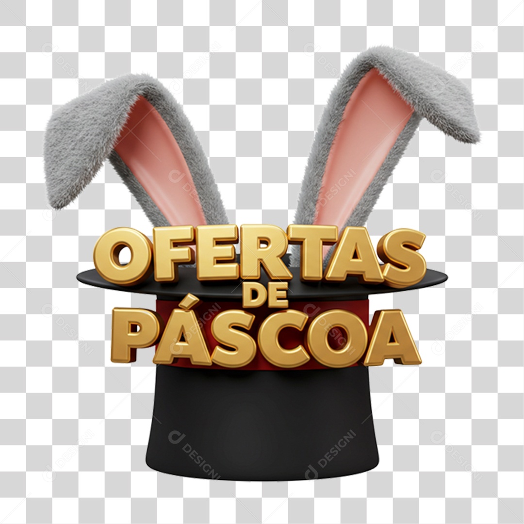 Selo 3D Ofertas de Páscoa PNG Transparente