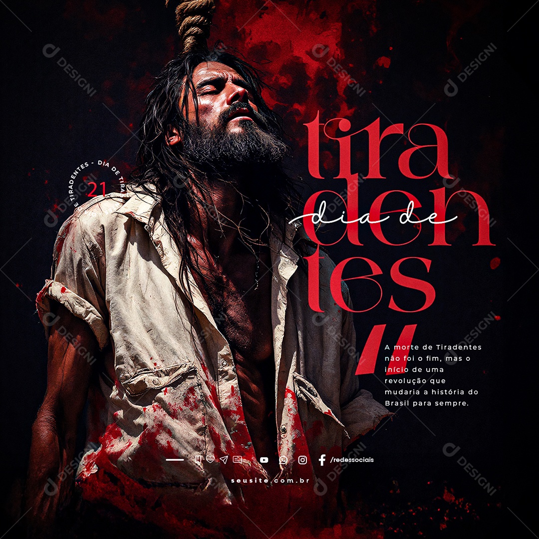 Dia de Tiradentes 21 de Abril Social Media PSD Editável