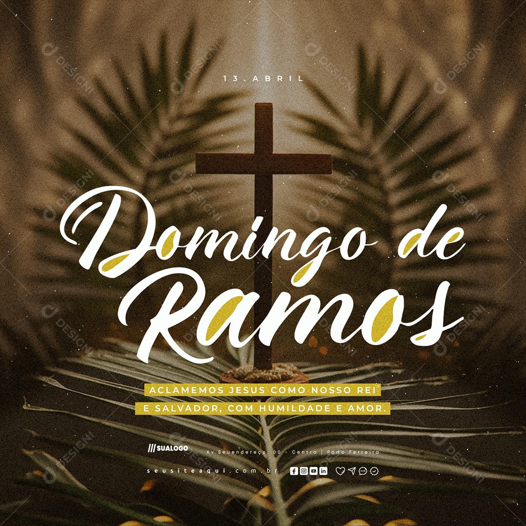 Domingo de Ramos 13 de Abril Social Media PSD Editável