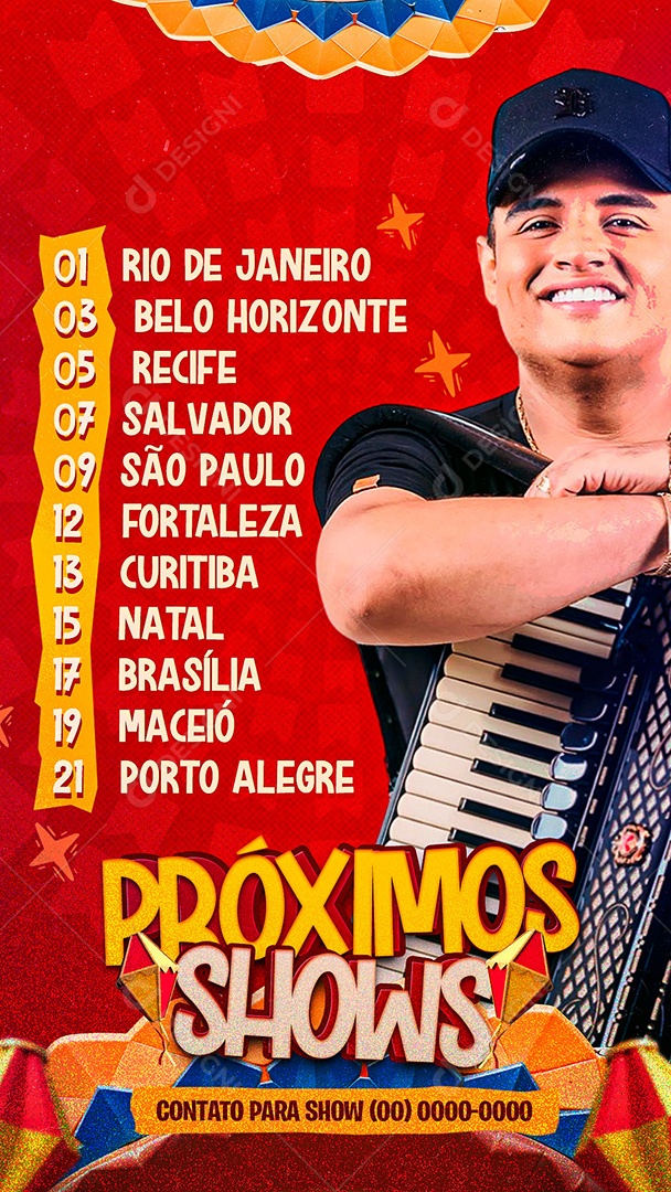 Story Flyer São João Próximos Shows Social Media PSD Editável