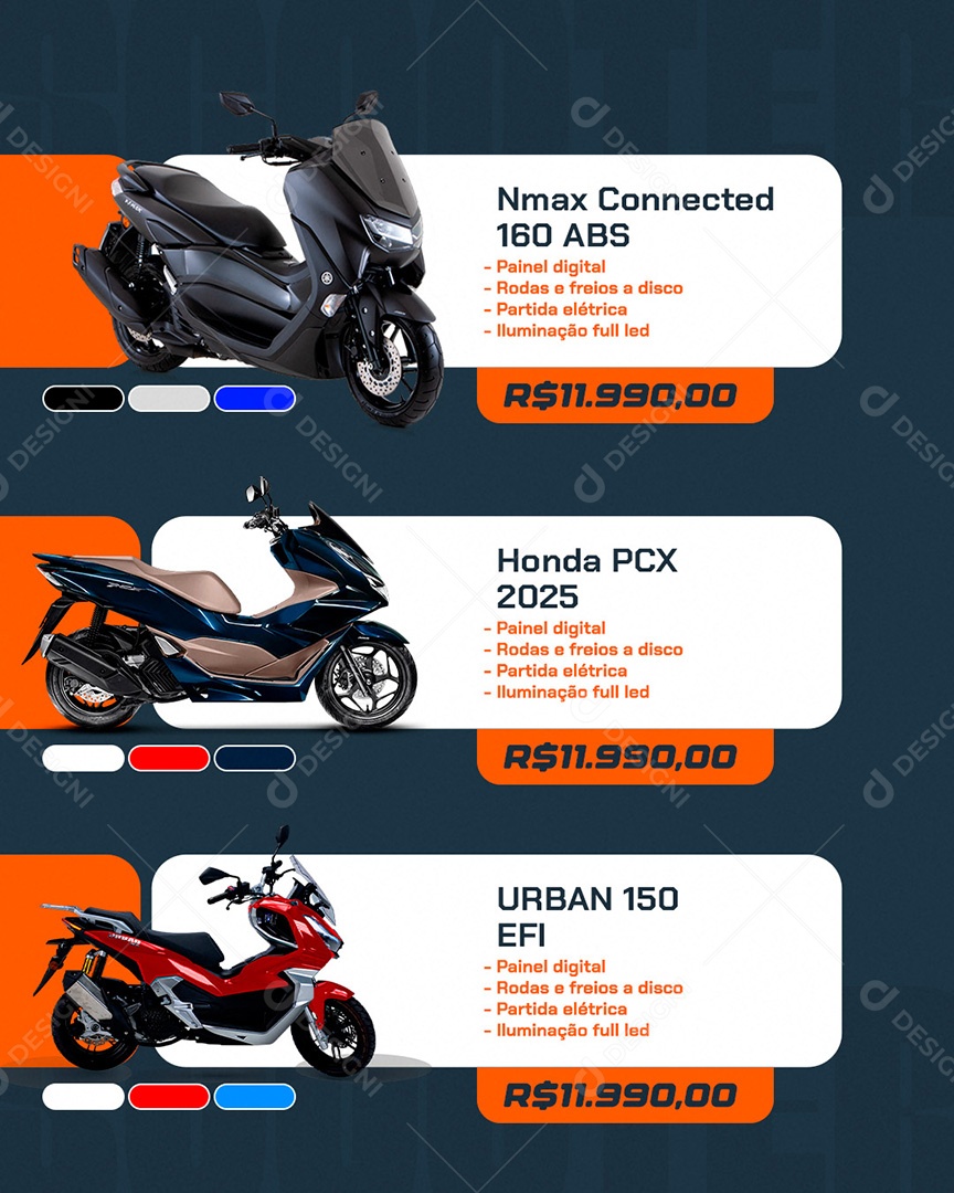 Concessionária de Motos Social Media PSD Editável