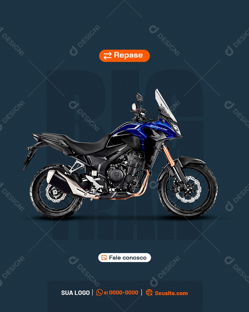 Sua Moto Big Trail Concessionária Social Media PSD Editável