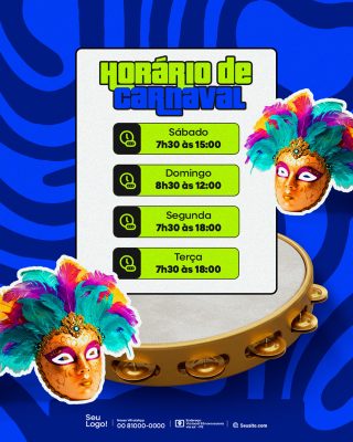 Horário de Funcionamento Social Media PSD Editável