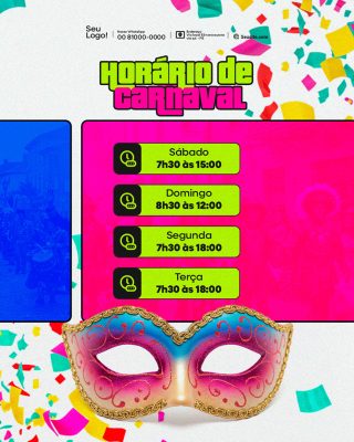 Horário de Funcionamento Social Media PSD Editável