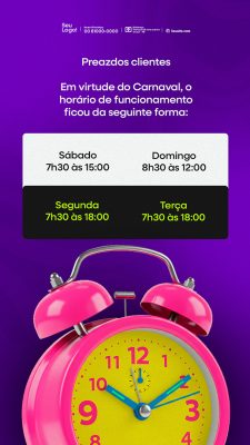 Horário de Funcionamento Social Media PSD Editável