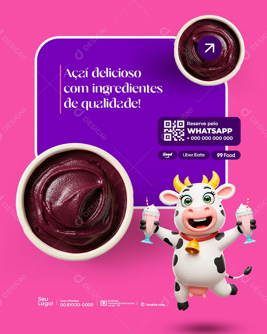 Açaí no Copo Social Media PSD Editável