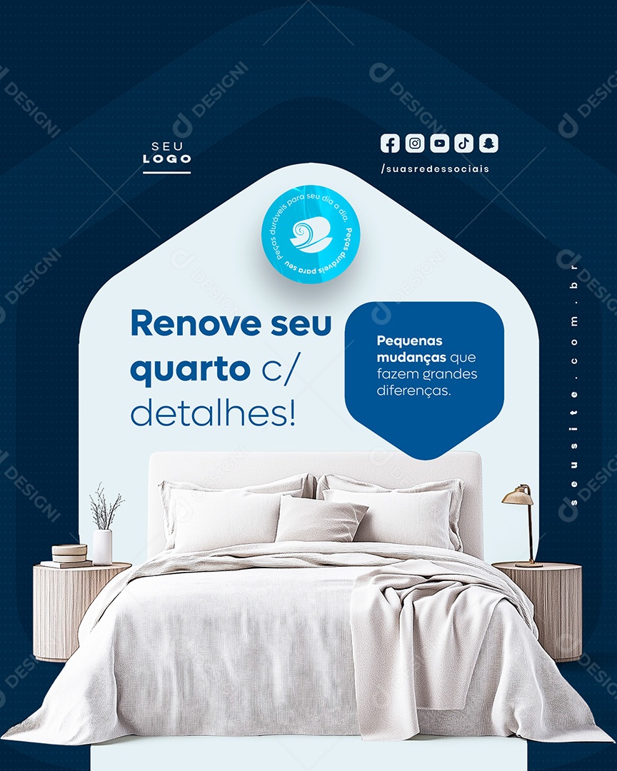 Loja de Cama Mesa e Banho Renove seu Quarto Social Media PSD Editável
