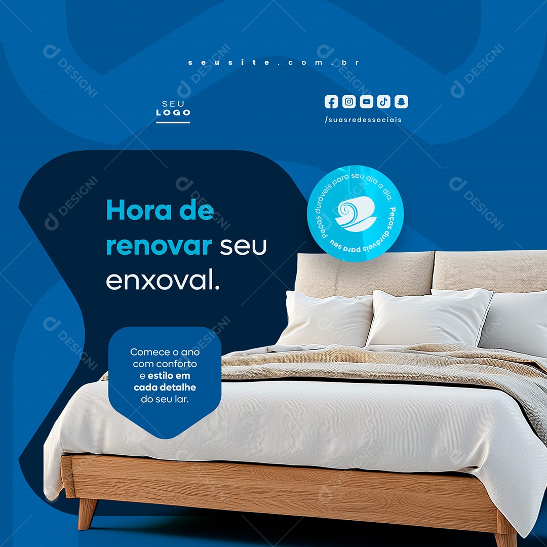 Feed Loja de Cama Mesa e Banho Hora de Renovar Social Media PSD Editável