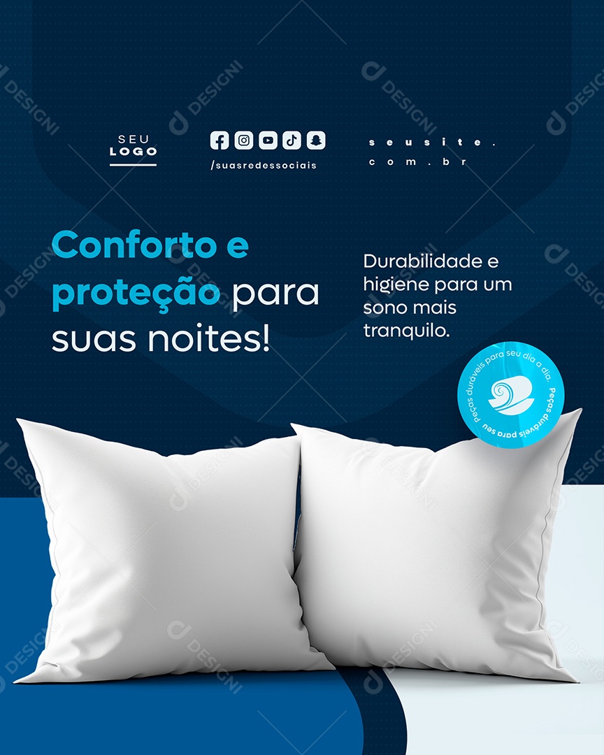 Loja de Cama Mesa e Banho Conforto e Proteção Social Media PSD Editável