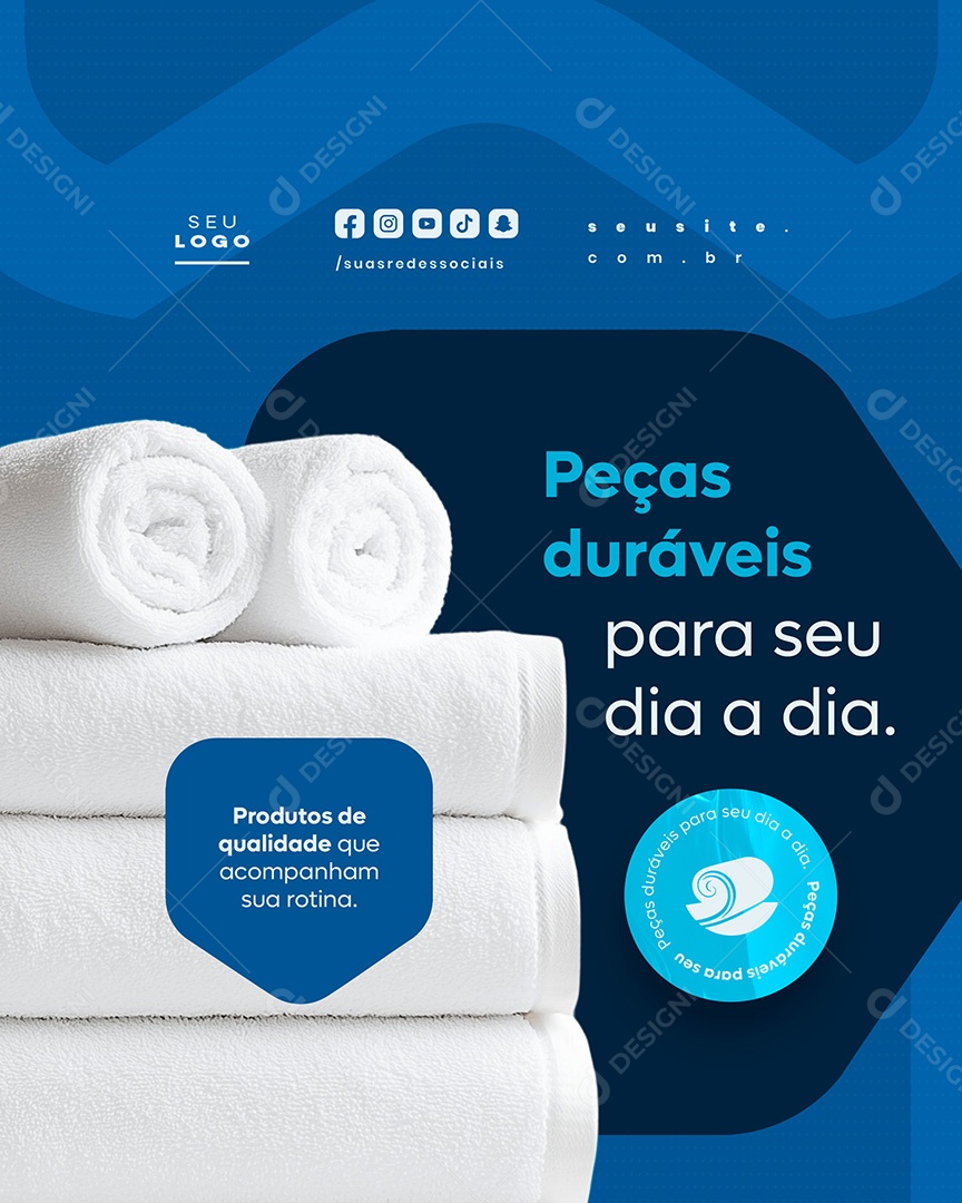 Loja de Cama Mesa e Banho Peças Duráveis Social Media PSD Editável