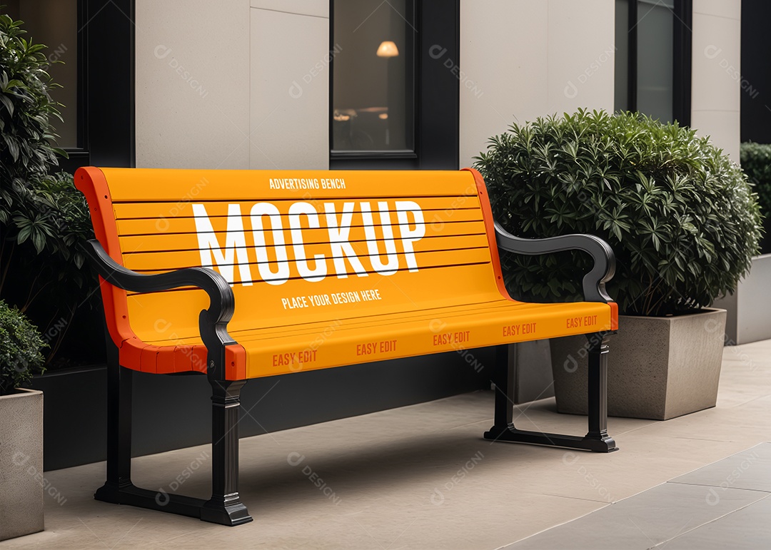 Mockup de Banco ar Livre PSD Editável