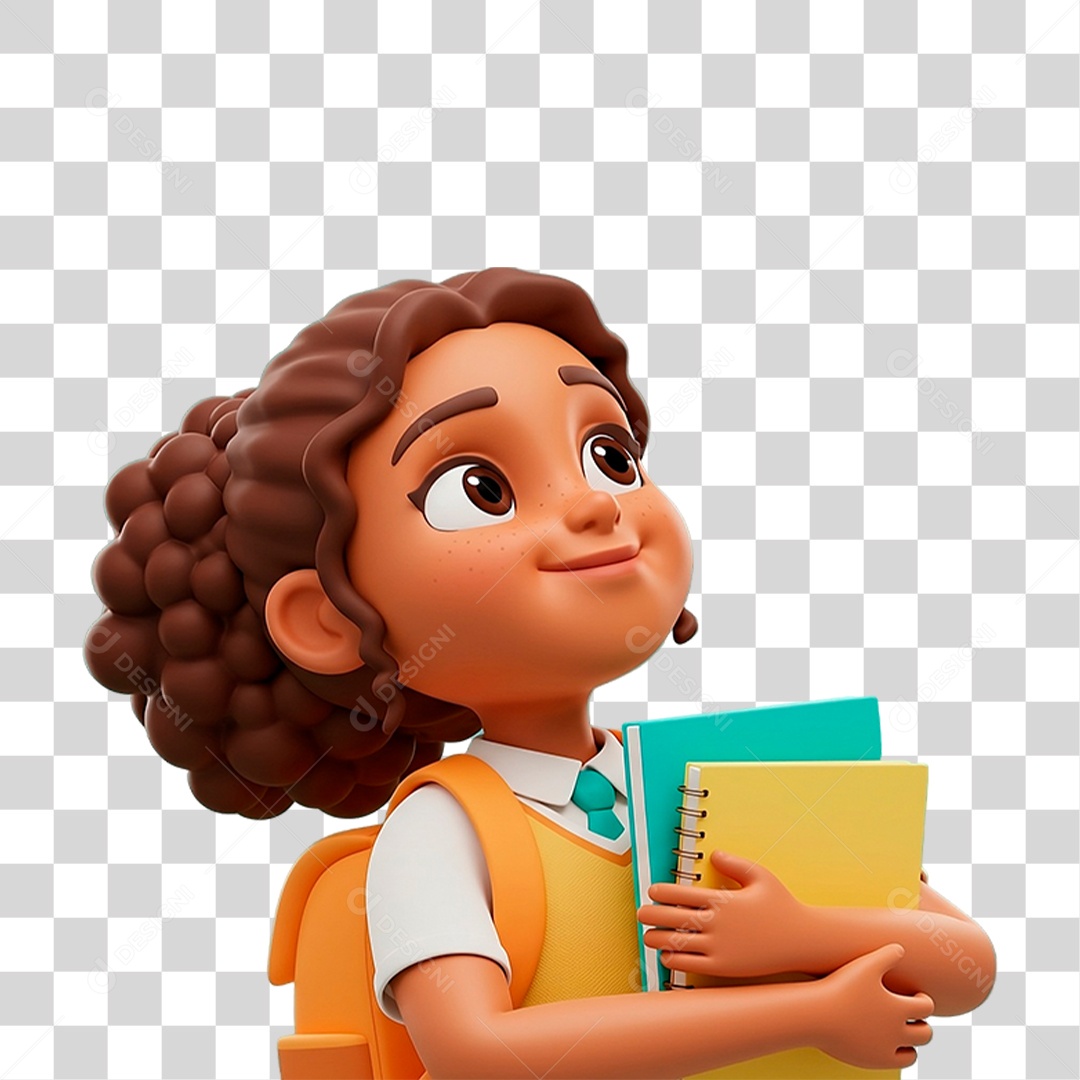 Estudante criança segurando livros