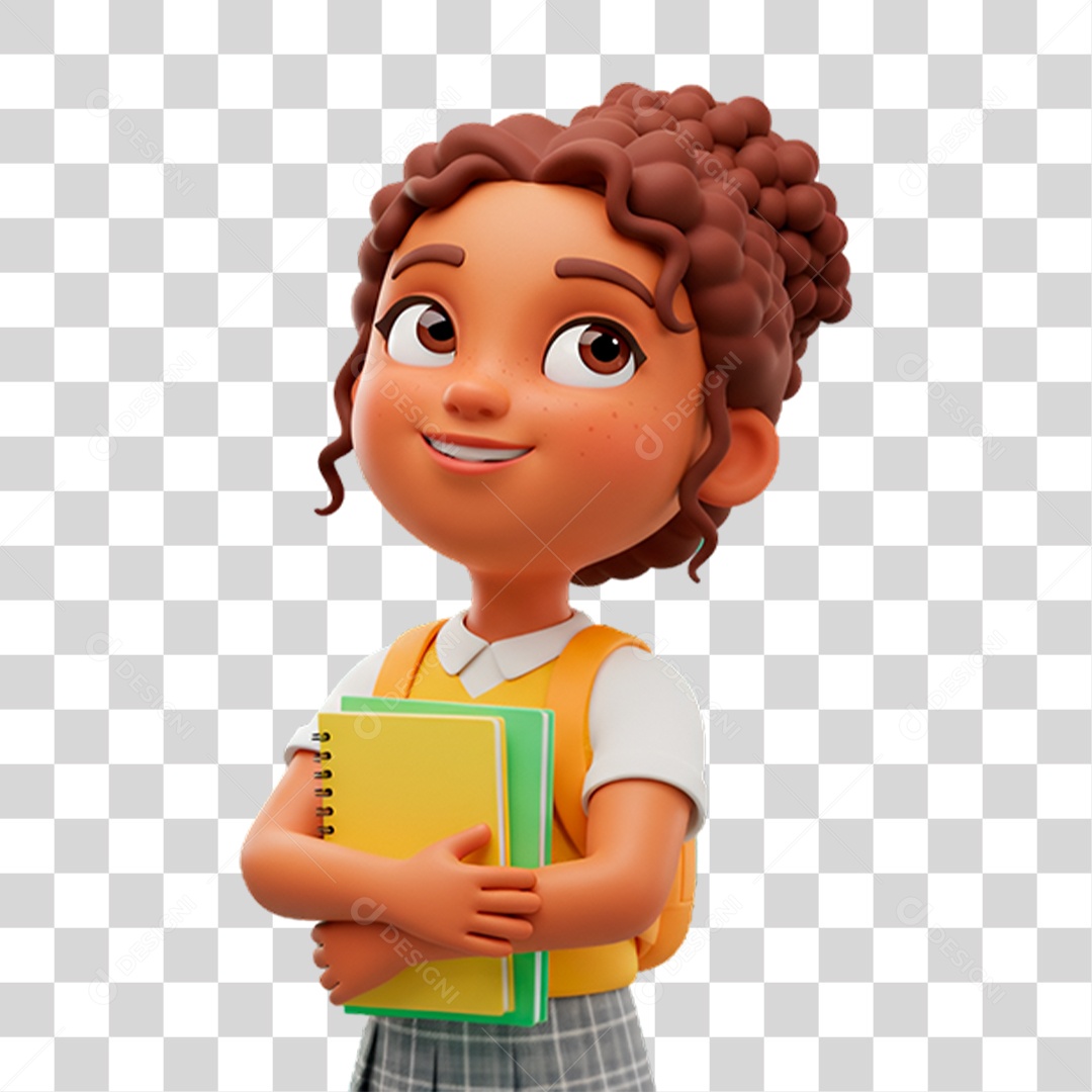 Estudante criança segurando livros