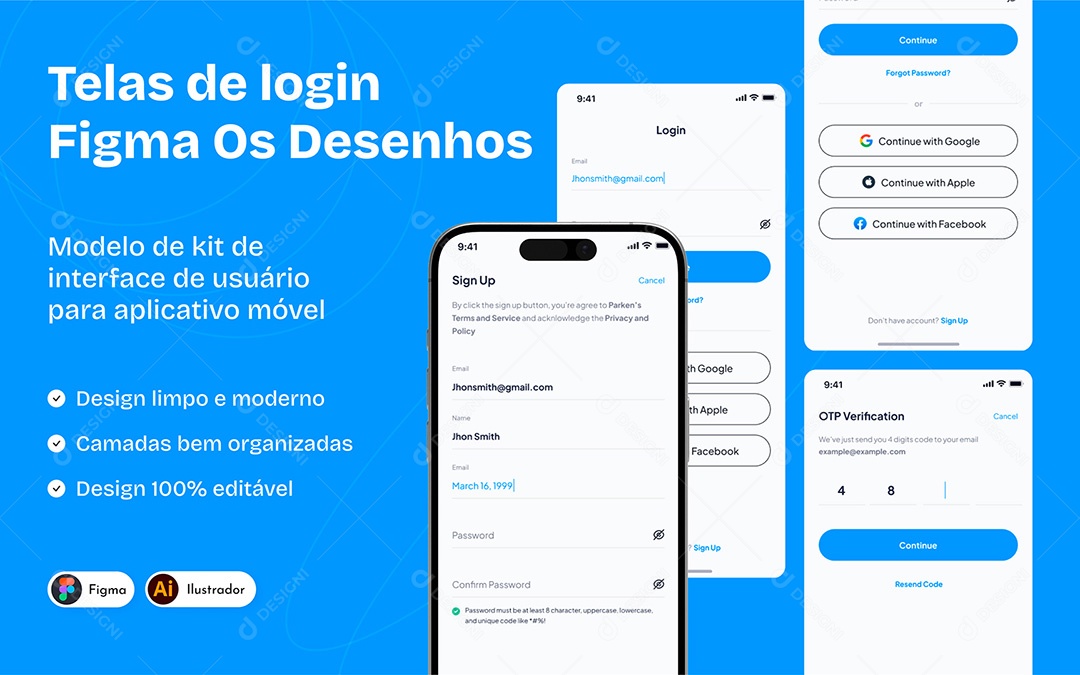 Design de Interface de Aplicativo Figma Vetor EPS