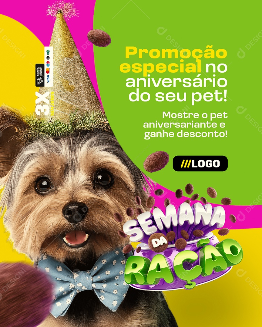 Semana da Ração Pet Shop Promoção Especial Social Media PSD Editável