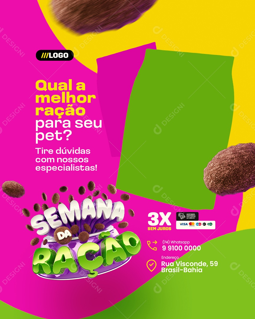 Semana da Ração Pet Shop Qual a Melhor Ração Social Media PSD Editável