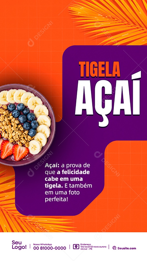 Tigela de Açaí Social Media PSD Editável