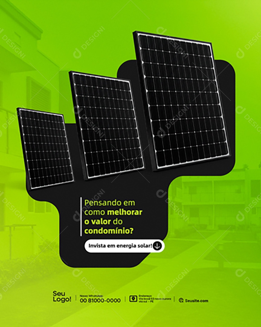 Energia Solar Ofertas Social Media PSD Editável