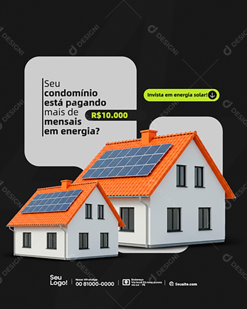 Energia Solar Ofertas Social Media PSD Editável