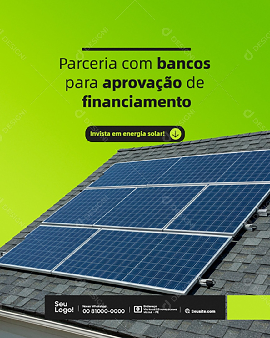 Parceria com bancos para Aprovação de Finaciamento Social Media PSD Editável