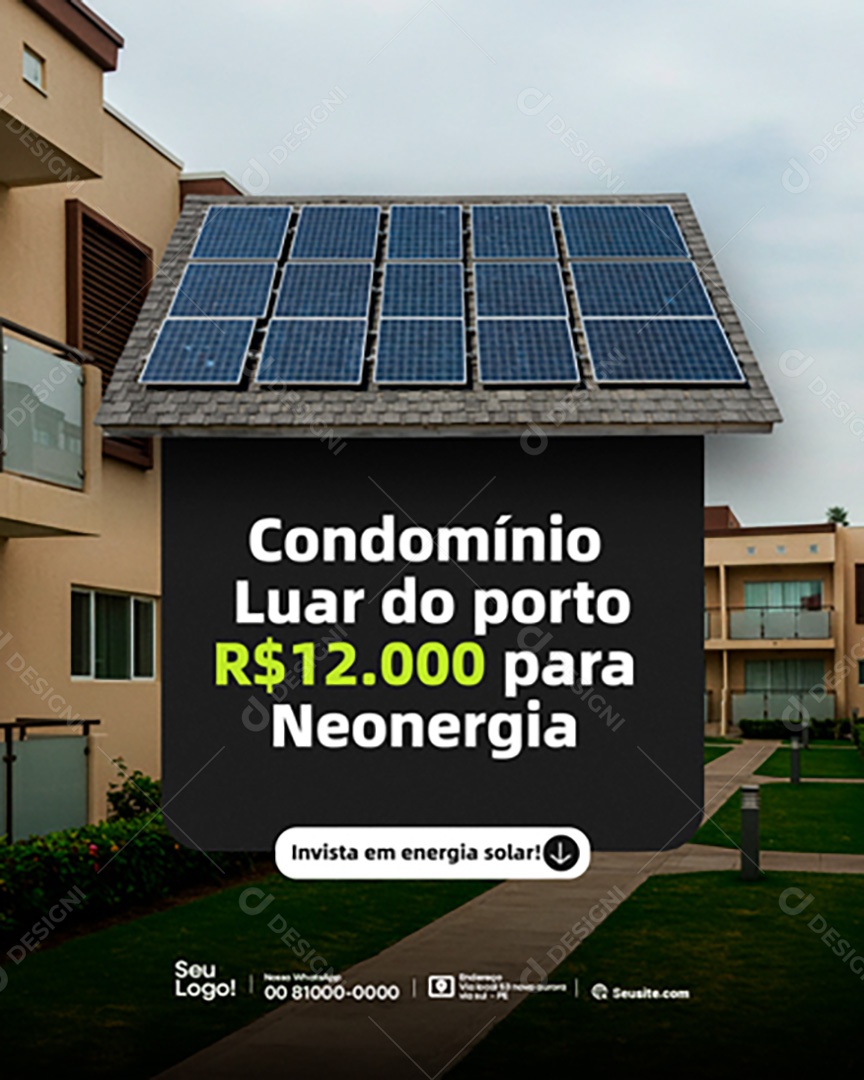 Energia Solar Ofertas Social Media PSD Editável