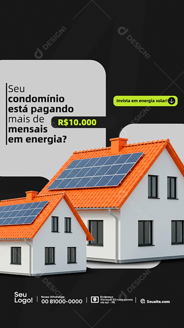 Energia Solar Ofertas Social Media PSD Editável