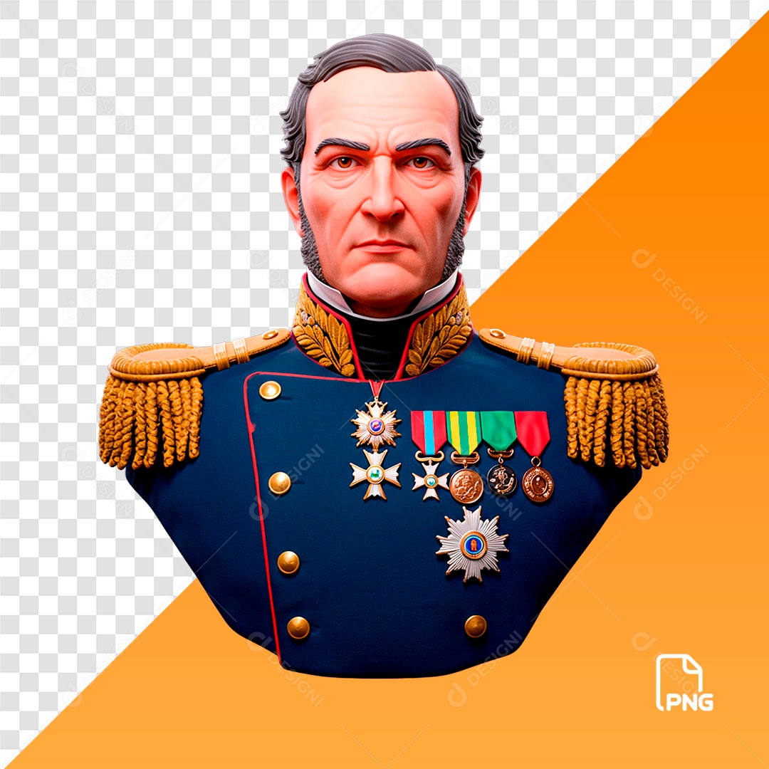 Busto 3D Deodoro Da Fonseca PSD