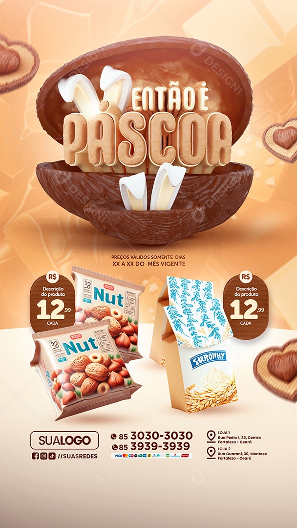 Story Tabloide Então é Páscoa Produtos Social Media PSD Editável