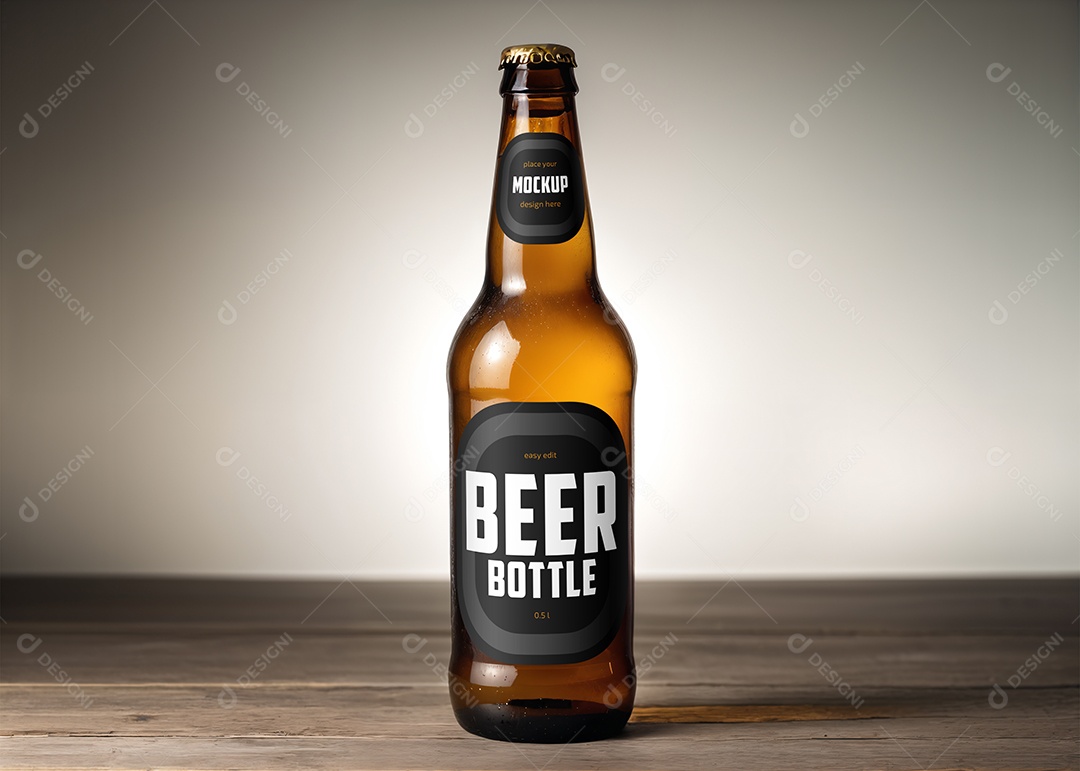 Garrafa de Cerveja Mockup PSD Editável