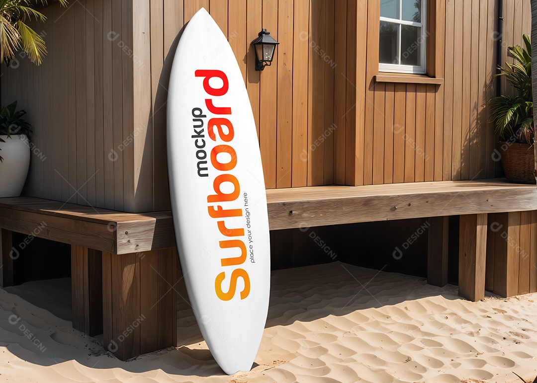 Mockup de Prancha de Surf PSD Editável