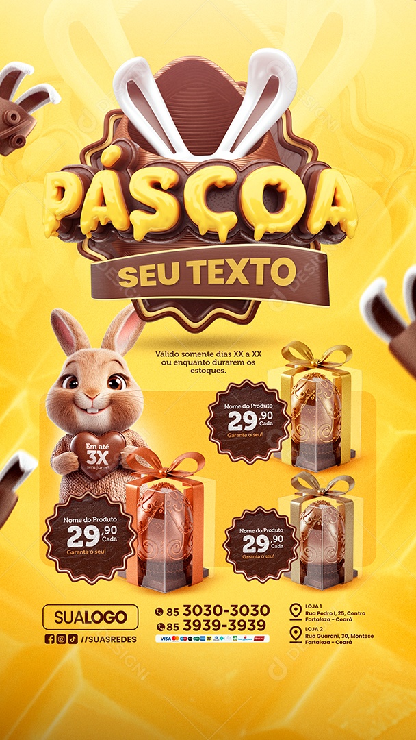 Story Tabloide Páscoa Ovo de Páscoa Social Media PSD Editável