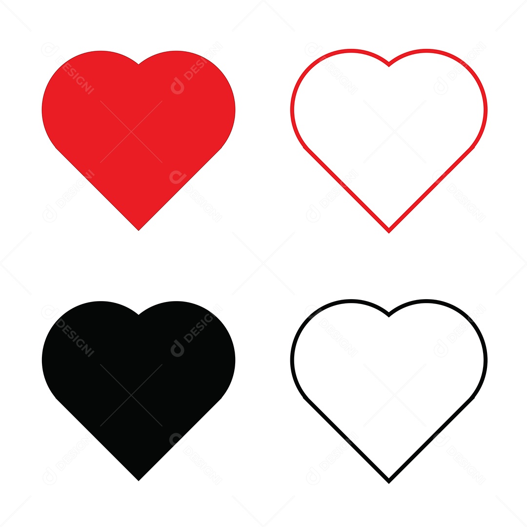 ilustração de Corações Vetor EPS