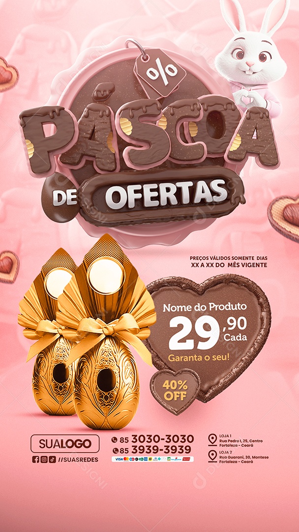 Story Tabloide Páscoa de Ofertas Ovos de Páscoa Social Media PSD Editável