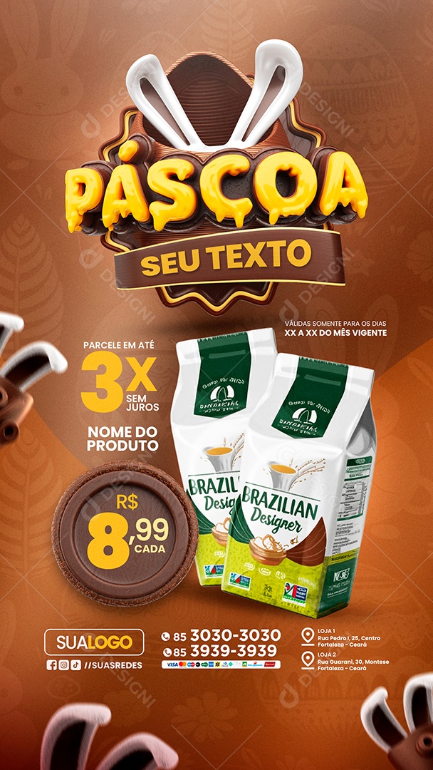 Story Tabloide Páscoa Parcele Social Media PSD Editável