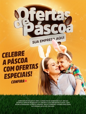 Ofertas de Páscoa Promoções Social Media PSD Editável
