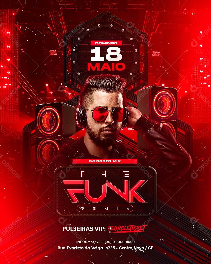 Flyer DJ Doctor Mix The Funk Remix Social Media PSD Editável