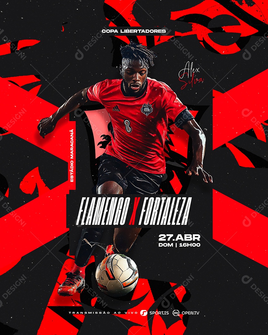 Copa Libertadores Flamengo x Fortaleza Social Media PSD Editável