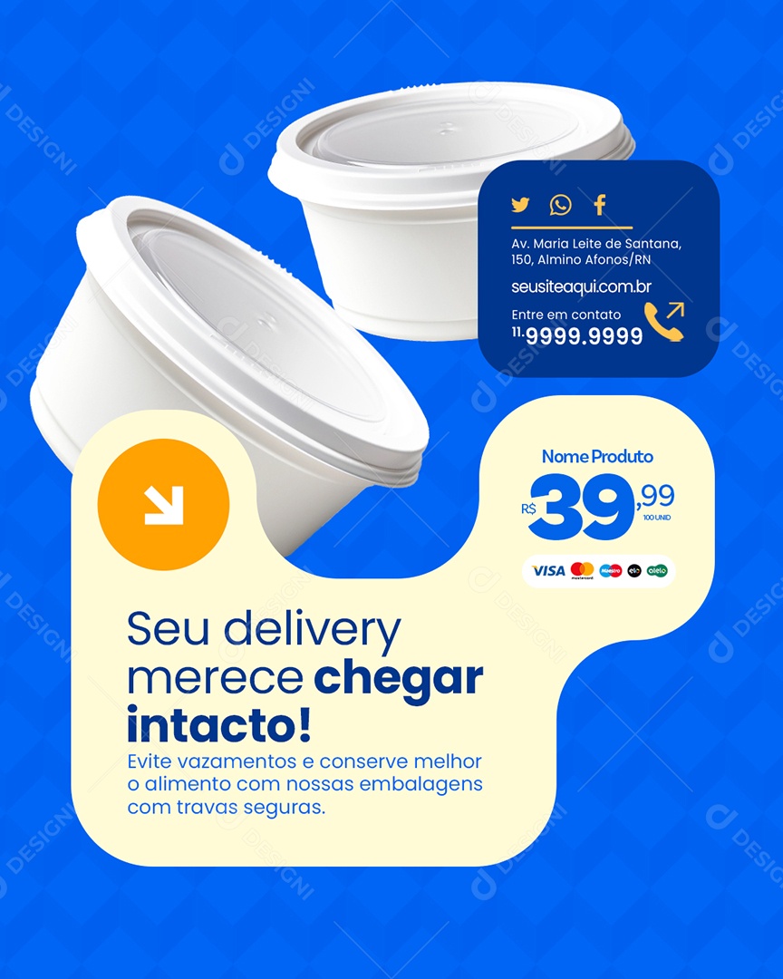 Embalagens Seu Delivery Merece Chegar Intacto Social Media PSD Editável
