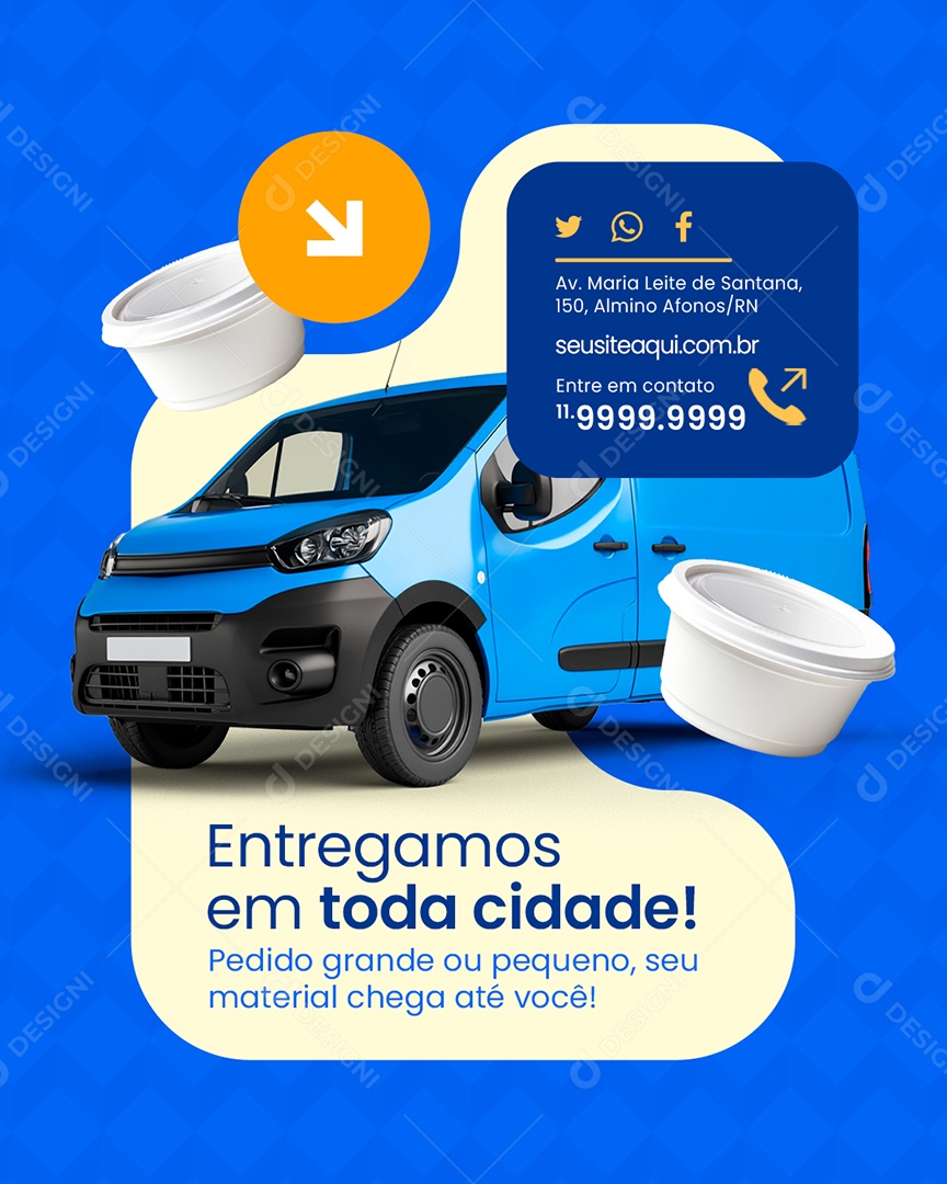 Embalagens Entregamos em Toda Cidade Social Media PSD Editável