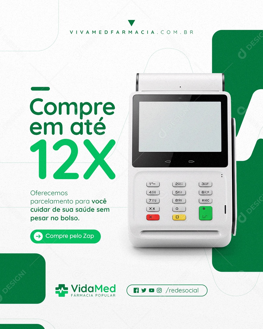 Farmácia Oferecemos Parcelamento Social Media PSD Editável
