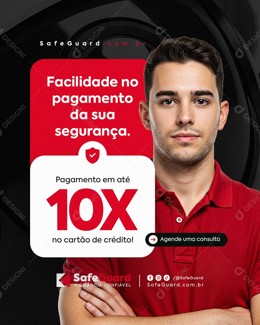 Segurança Eletrônica Facilidade no Pagamento da Sua Segurança Social Media PSD Editável