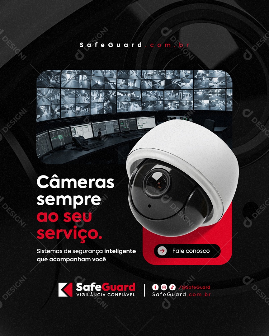 Segurança Eletrônica Câmeras Sempre ao Seu Serviço Social Media PSD Editável