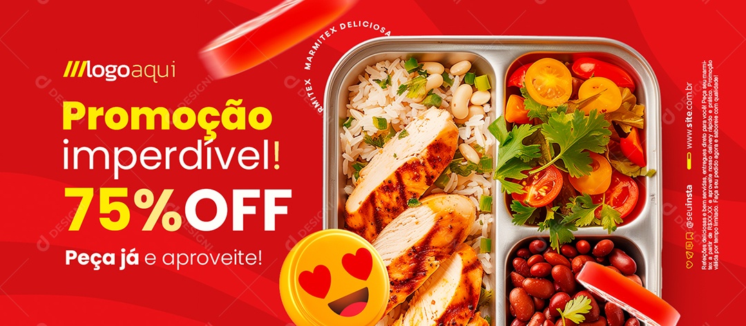 Banner Marmitex Promoção Imperdível Social Media PSD Editável