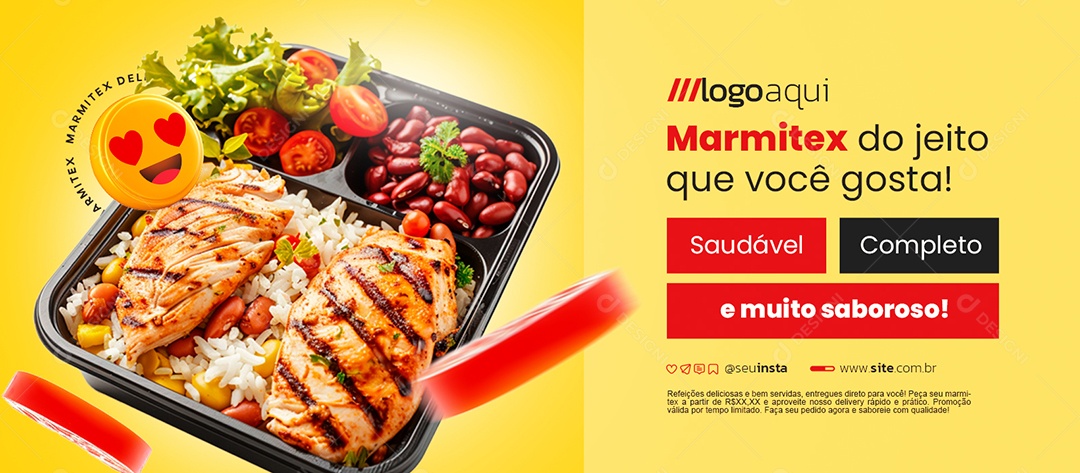 Banner Marmitex do Jeito Que Você Gosta Social Media PSD Editável