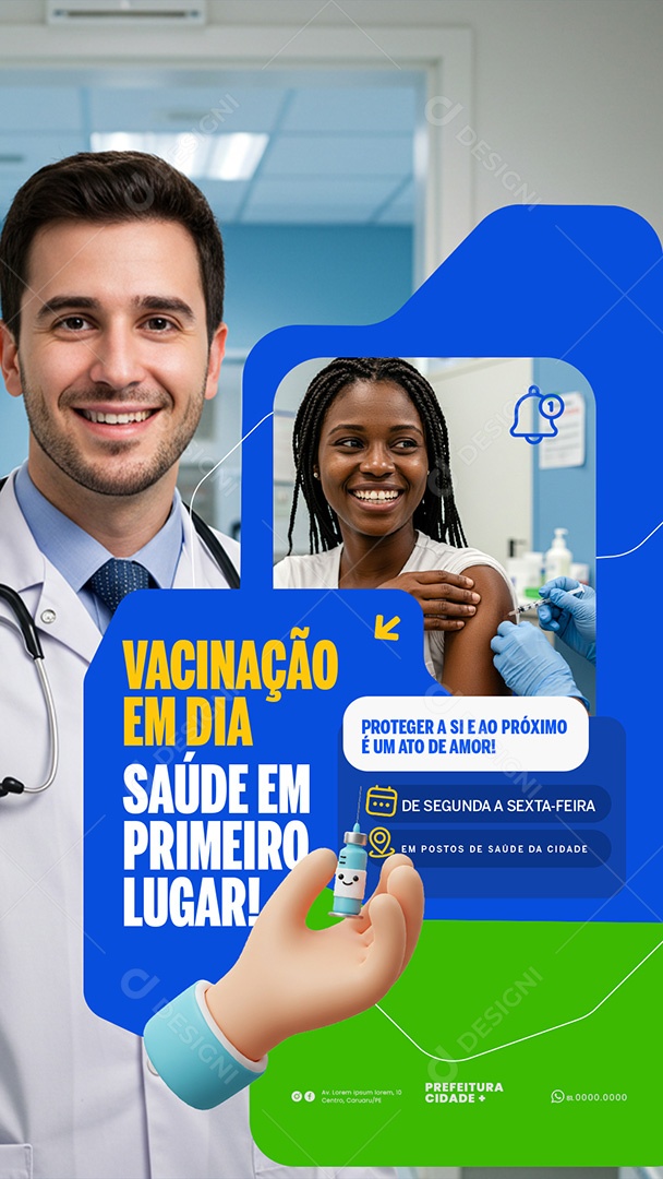 Story Prefeitura Vacinação em Dia Social Media PSD Editável