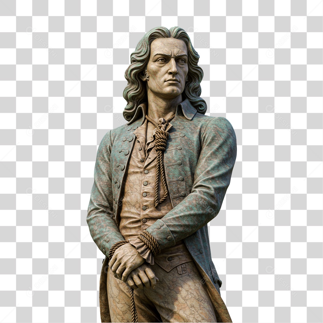 Elemento 3D Estátua de Tiradentes PNG Transparente