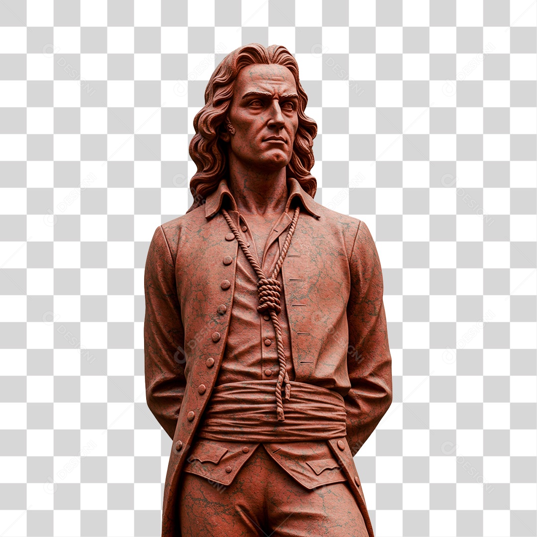 Elemento 3D Estátua de Tiradentes PNG Transparente