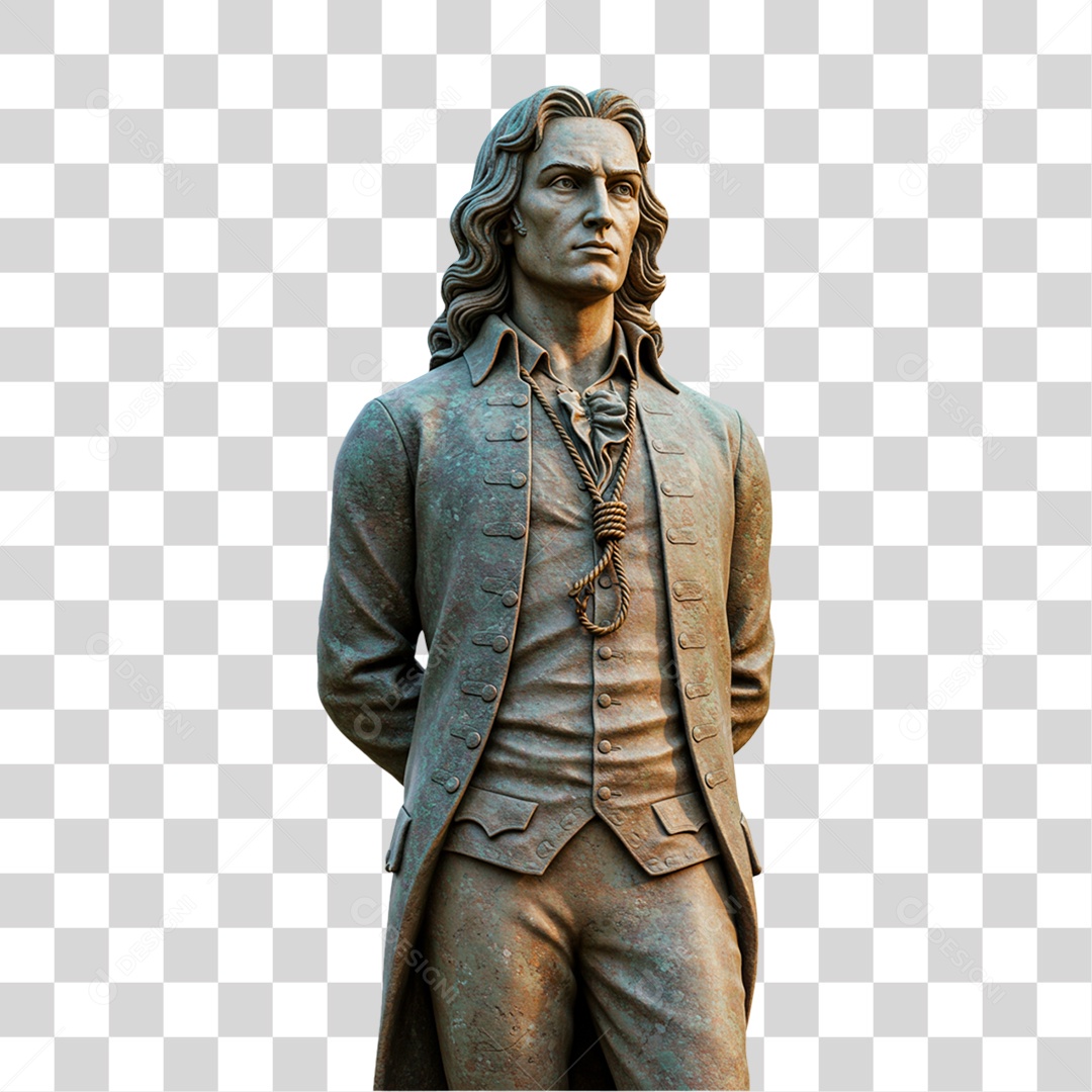 Elemento 3D Estátua de Tiradentes PNG Transparente