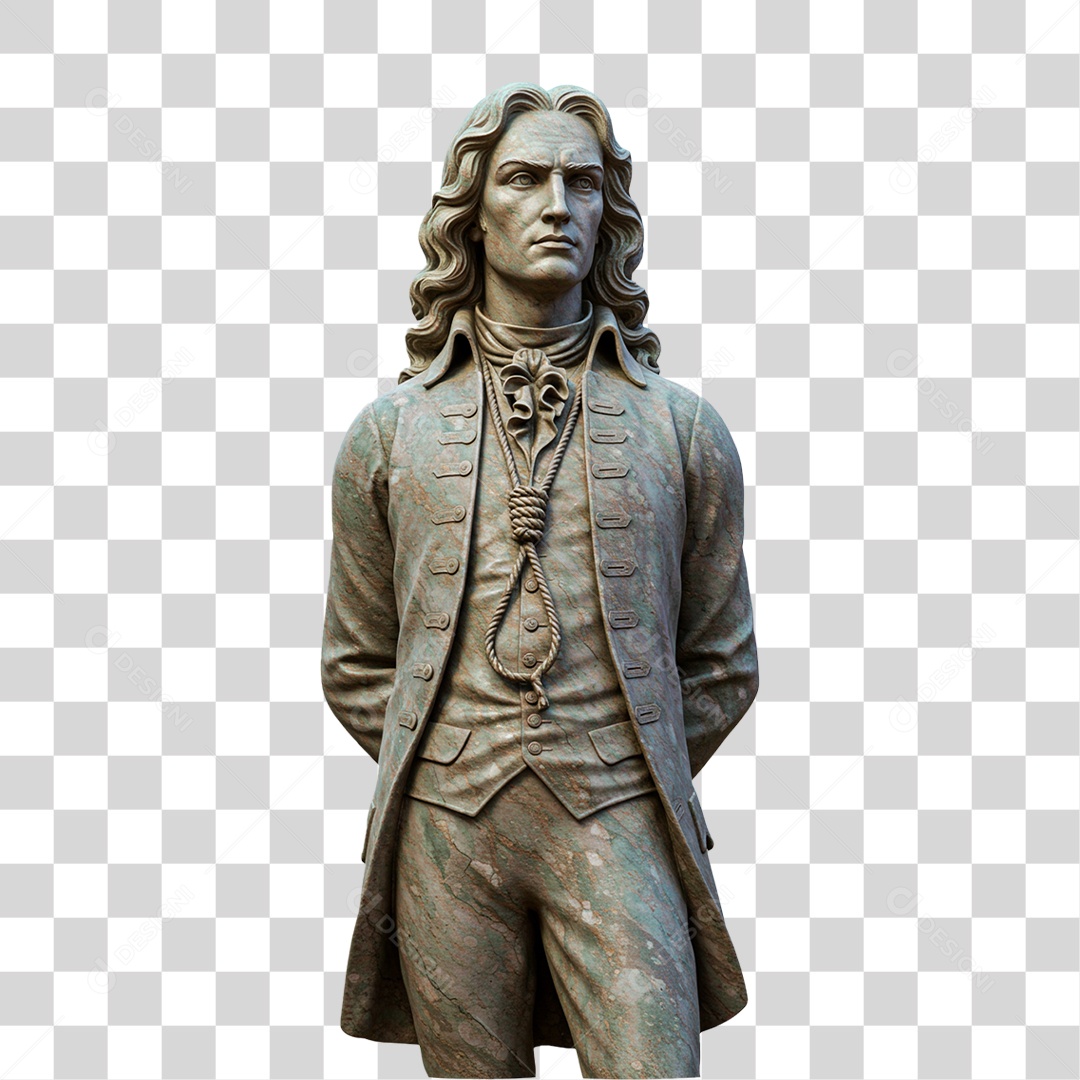 Elemento 3D Estátua de Tiradentes PNG Transparente