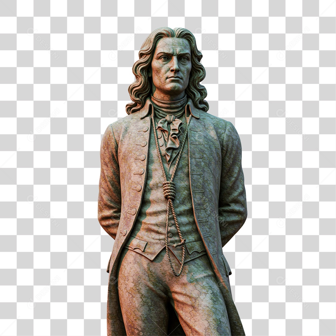 Elemento 3D Estátua de Tiradentes PNG Transparente